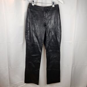 Oscar de la Renta black leather pants size 4 in EUC